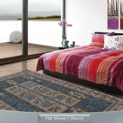 Flat-woven-Durrie-+-Bedspread